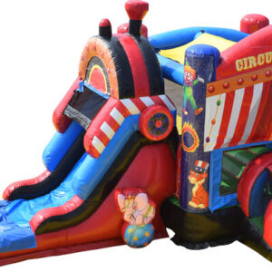 Circus Train bounce house with Water slide