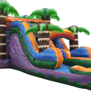 Tiki Plunge Bounce House with Water Slide