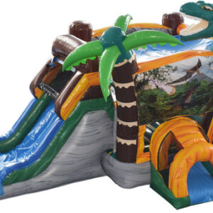 Jurassic Dinosaur Bounce House with Wet Slide Combo