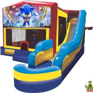 Wet Sonic Bounce House with Water Slide