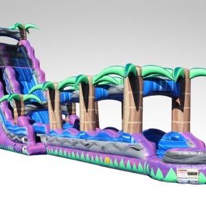 27' Purple Crush Dual Lane Water slide with Pool and Slip and Slide
